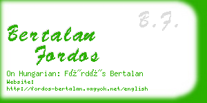 bertalan fordos business card